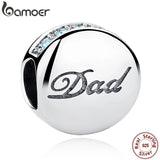 925 Silver Crystals Dad Charm Bracelet Bangle Father's Gift SCC006