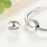 925 Silver Family Charm Bracelet with Crystals