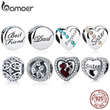 925 Silver Family Charm Bracelet with Crystals