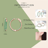 925 Silver Green CZ Stud Earrings Women Wedding Jewelry SCE511