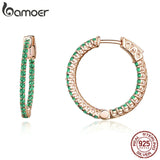 925 Sterling Silver Green CZ Stud Earrings Wedding Jewelry