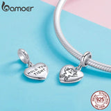 925 Sterling Silver Hug Cat in Heart Shape Pendant Charm for Bracelet & Bangles