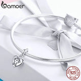 925 Sterling Silver Hug Cat in Heart Shape Pendant Charm for Bracelet & Bangles