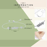 925 Silver Daisy Flower Bracelet Clear CZ Jewelry Gift