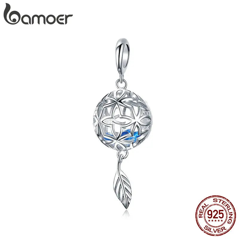 925 Silver Flower Charms Pendant for Bracelets DIY Jewelry