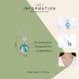925 Silver Fairy Story Light Green CZ Pendant Necklace