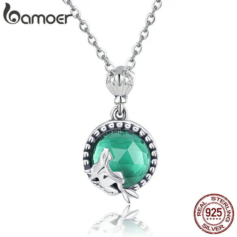 925 Silver Fairy Story Light Green CZ Pendant Necklace