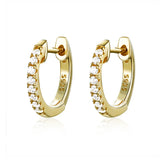 925 Silver Round Circle Hoop Earrings Women Gift SCE498