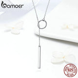 925 Silver Circle Line Pendant Necklace for Women