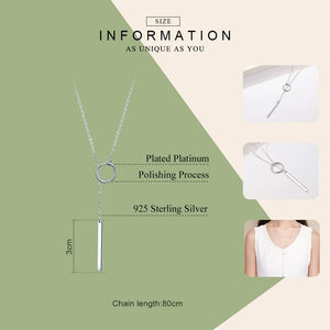 925 Silver Circle Line Pendant Necklace for Women