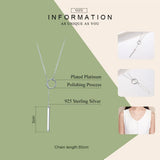 925 Silver Circle Line Pendant Necklace for Women