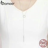 925 Silver Circle Line Pendant Necklace for Women