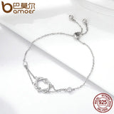 925 Silver Twisted Double Heart Chain Bracelet SCB022