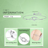 925 Silver Twisted Double Heart Chain Bracelet SCB022