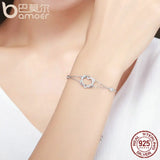 925 Silver Twisted Double Heart Chain Bracelet SCB022