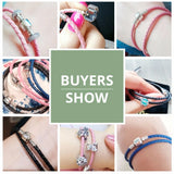 Pink Braided Leather Chain Bracelet with Silver Clasp