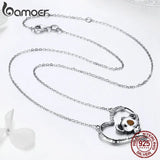 925 Silver Koala in Heart Pendant Necklace for Women