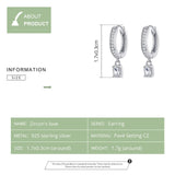 Charm Hoop Earrings CZ Wedding Jewelry BSE157