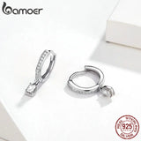 Charm Hoop Earrings CZ Wedding Jewelry BSE157