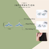 925 Silver Zircon Mermaid Fishtail Stud Earrings for Women