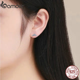 925 Silver Zircon Mermaid Fishtail Stud Earrings for Women