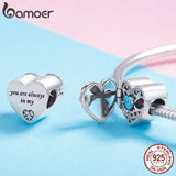 925 Silver Always In Heart Bow Surprise Box Beads Charm Bracelets SCC1053