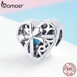 925 Silver Always In Heart Bow Surprise Box Beads Charm Bracelets SCC1053