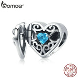 925 Silver Always In Heart Bow Surprise Box Beads Charm Bracelets SCC1053