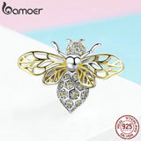 925 Silver Crystal Bee Charms for Women DIY Jewelry