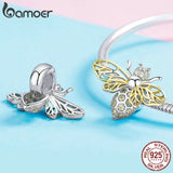 925 Silver Crystal Bee Charms for Women DIY Jewelry