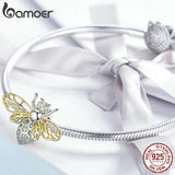 925 Silver Crystal Bee Charms for Women DIY Jewelry