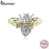 925 Silver Crystal Bee Charms for Women DIY Jewelry