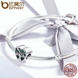 925 Silver Tree of Life Heart Clear CZ Beads Bracelet Gift