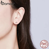 Sterling Silver 925 Rose Coffee & Sugar Cube Stud Earrings SCE592