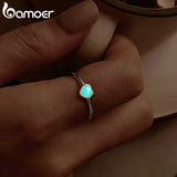Luminous Heart Signet Ring Platinum Plated Promise Birthday Gift