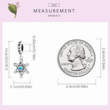 925 Silver Hexagram Demon Eye Pendant Zircon Charm for Bracelet Bangle Jewelry