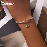 925 Silver Hexagram Demon Eye Pendant Zircon Charm for Bracelet Bangle Jewelry