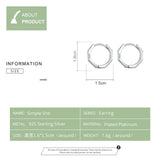 Geometric Hoop Earrings 925 Sterling Silver Small Ear Hoops SCE622