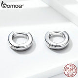 925 Silver Polishing Circle Hoop Earrings Women Men Fine Jewelry SCE552