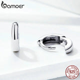 925 Silver Polishing Circle Hoop Earrings Women Men Fine Jewelry SCE552