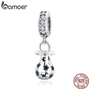 925 Silver Baby Pacifier & Star Pendant Charms for Bracelets SCC891