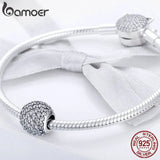 925 Sterling Silver CZ Crystal Round Beads for Bracelets DIY