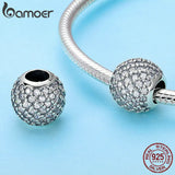 925 Sterling Silver CZ Crystal Round Beads for Bracelets DIY