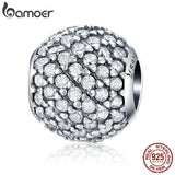 925 Sterling Silver CZ Crystal Round Beads for Bracelets DIY