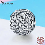 925 Sterling Silver CZ Crystal Round Beads for Bracelets DIY