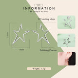 Arrival 925 Silver Star Stud Earrings for Women Hyperbole Fine Jewelry Bijoux