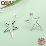 Arrival 925 Silver Star Stud Earrings for Women Hyperbole Fine Jewelry Bijoux