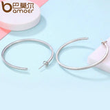 Silver Luminous Clear CZ Circle Hoop Earrings for Women YIE115