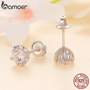 Platinum Moissanite Earrings Lab Diamond Studs