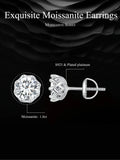Platinum Plated Moissanite Earrings Lab Created Diamond Studs for Women